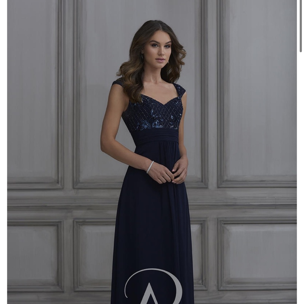 Adrianna Papell Navy Blue Maxi Dress